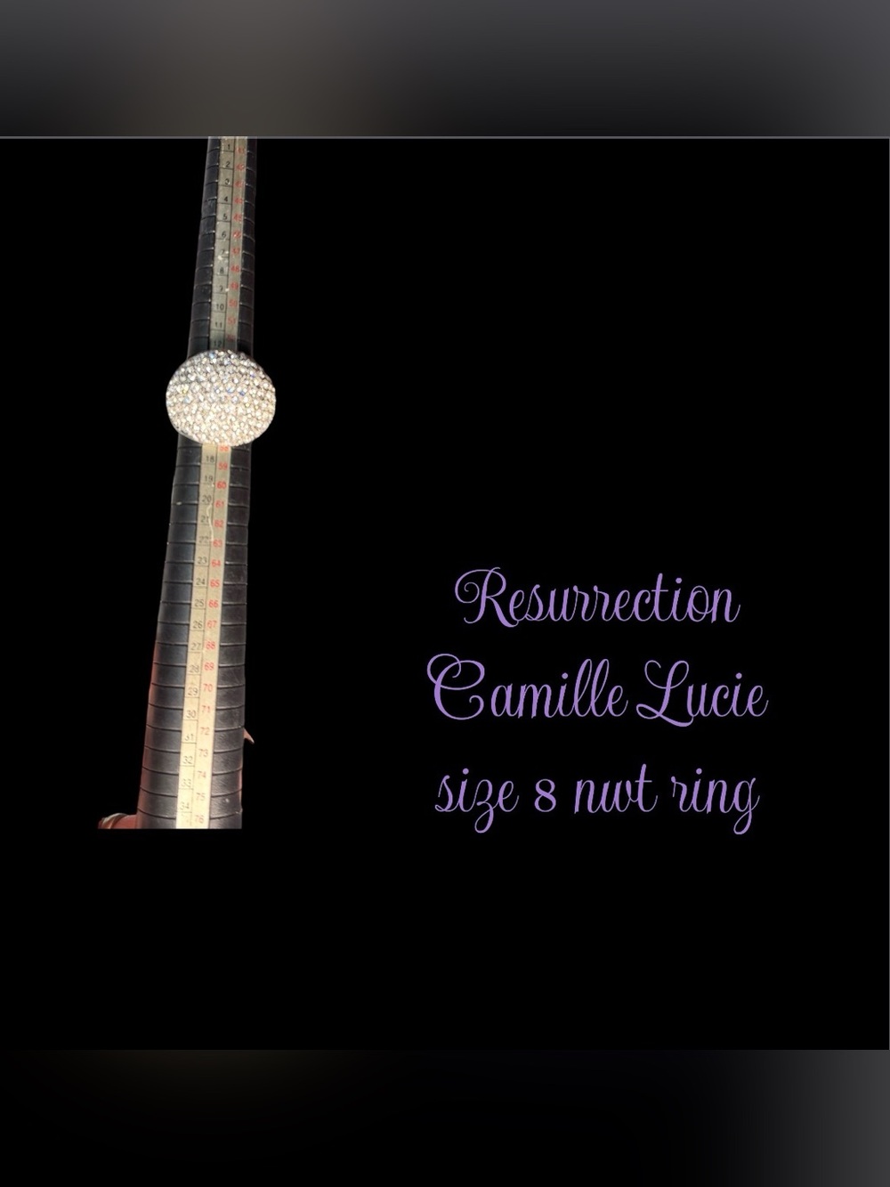 Camille Lucie Resurrection Pave Rhinestone Dome Ring - NWT Size 8